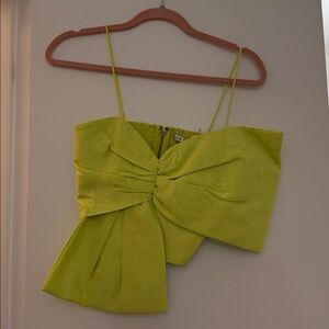 Alice + Olivia Lime Green Bow Crop Top NWT